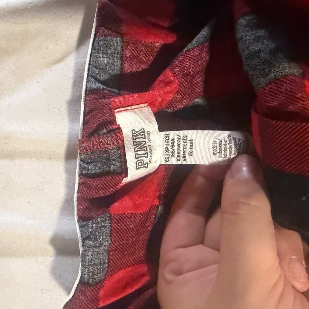 PINK Victoria's Secret Red and Black Checkered Top